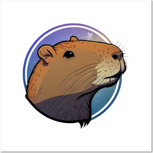 Capybara face Posters and Art